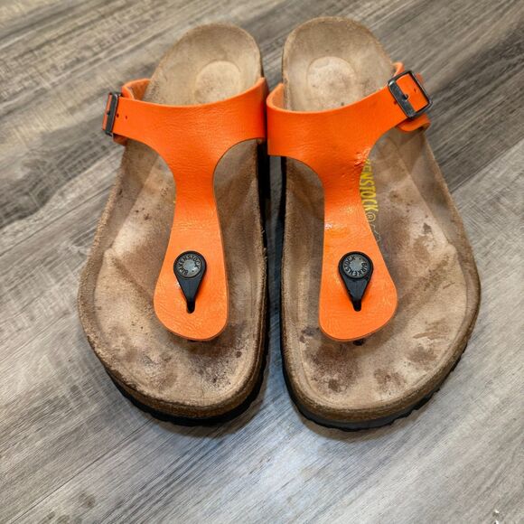 Birkenstock Gizeh Birko-Flor Orange Size 38/ US 7 - Picture 1 of 7